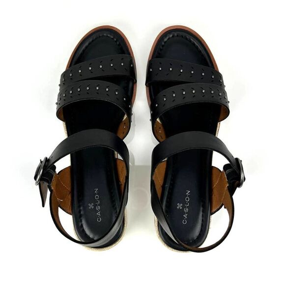 New Caslon Women Shoes Slides Black Leather Sandal Shoes Carmella-Lea US 10 - Picture 8 of 12